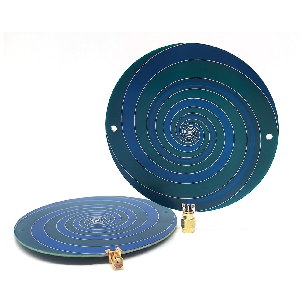 Left/Right Rotating Circularly Polarized Ultra Wideband UWB AntennaWireless Location Ranging PCB Omnidirectional Flat Panel Antenna 1GHz~10GHz RX/TX (SMA Female)