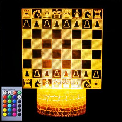 Jinnwell 3D Chess Night Light Music Ballet Lamp Illusion 16 Color Changing Table Desk Decoration Lamps Gift with Acrylic Flat ABS Base USB Cable Toy