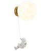 SARUEL Wall Lamp,Children's Room Wall Lamp Sconce Resin Astronaut Moon Wall, Modern Kid's Bedroom Bedside Lamps, Nursery Living Room Decor E27 Headboarding Fixtures view 1