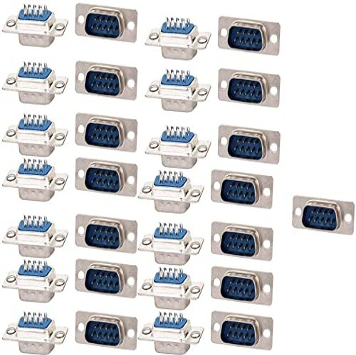 XYWHPGV D-Sub DB9 Male Double Adapter 9 Pin Solder Connectors 25 Pieces (99d8d 7a17b 65cf1 bb6fe af902 d3157