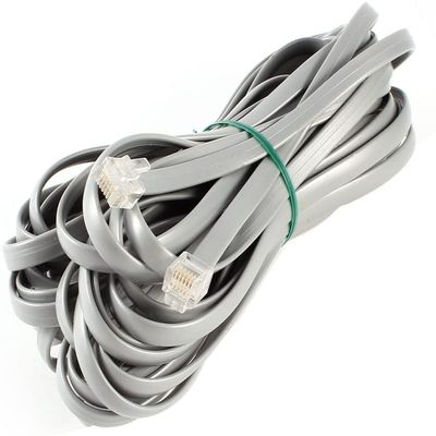 XYWHPGV Plastic Noodles 6P6C RJ12 M/M Flat Phone Cable, 10M 33-Feet, Grey(89ba6 57989 53f4e 9cd3f ebaf2 07989