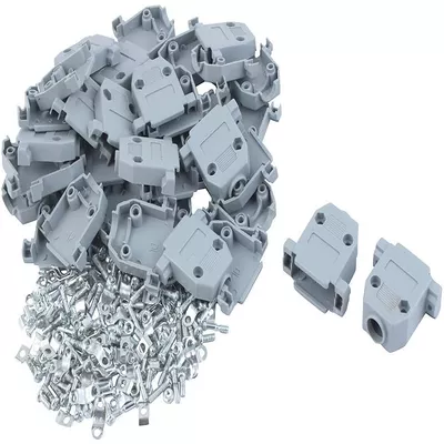 XYWHPGV 20 Pcs Plastic Cover Shell Housing Gray for D Sub DB15 15Pin Connector(fbf0d 895a0 21d69 07c19 e61c7 7beab