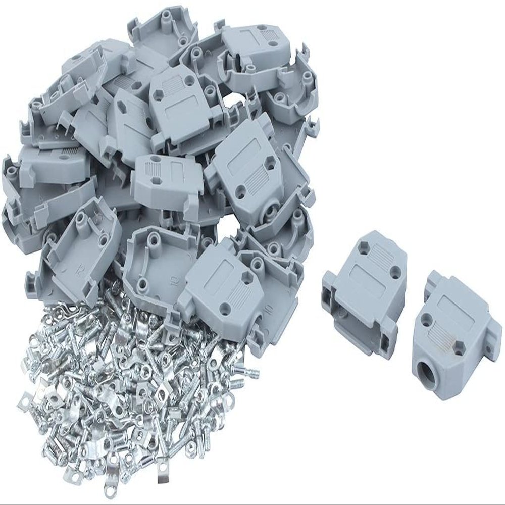 XYWHPGV 20 Pcs Plastic Cover Shell Housing Gray for D Sub DB15 15Pin Connector(fbf0d 895a0 21d69 07c19 e61c7 7beab