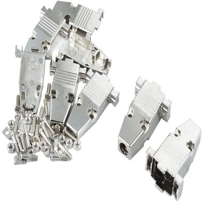 XYWHPGV 5 Sets Metal Cover Shell Housing Protector Silver Tone for D Sub DB9 Connector(787bb 513de 4b606 41f7e a073a 9b29f