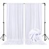 10 x 7 Feet White Backdrop Curtain for Partie, Background Curtains for Photoshoot, Birthday, Wedding, Halloween, Thanksgiving, Christmas, New Year Party Decorations 5Ft x 7Ft, 2 Panels view 1