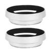 2Pcs 58mm/2.3in Aluminium Alloy Hollow Out Lens Hood Replacement for Camera, Silver view 1