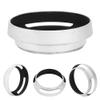 2Pcs 58mm/2.3in Aluminium Alloy Hollow Out Lens Hood Replacement for Camera, Silver view 2