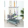 Racks Movable Broom Mop Holder,Commercial Mop Rack, Cleaning Tool Cart,Housekeeping Supplies Organizer, Garden Tool Storage,Mop Drain Rack can put wet mops,with Gray Tray,Garden Closet Garage Organize view 1