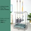 Racks Movable Broom Mop Holder,Commercial Mop Rack, Cleaning Tool Cart,Housekeeping Supplies Organizer, Garden Tool Storage,Mop Drain Rack can put wet mops,with Gray Tray,Garden Closet Garage Organize view 2