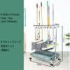 Racks Movable Broom Mop Holder,Commercial Mop Rack, Cleaning Tool Cart,Housekeeping Supplies Organizer, Garden Tool Storage,Mop Drain Rack can put wet mops,with Gray Tray,Garden Closet Garage Organize view 2
