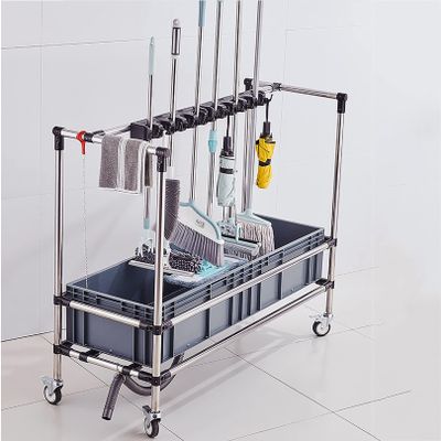 Racks Broom and Mop Holder Put Wet Mops,Cleaning Tool Tower Mop Holder Umbrella Stand,Movable Commercial Mop Rack,for Garden Garage Schools, Hospitals, Factories, Hotels,Property Companies Restaurant
