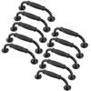 MbeLLO Pull HandlesCabinet Handles,Drawer Pulls,10pcs Black Zinc Alloy Cabinet Drawer Handles Knobs Pull Traditional Stripe Bedroom Door Hardware Cupboard Bow Shape Pull Handle -96mm view 1