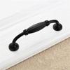MbeLLO Pull HandlesCabinet Handles,Drawer Pulls,10pcs Black Zinc Alloy Cabinet Drawer Handles Knobs Pull Traditional Stripe Bedroom Door Hardware Cupboard Bow Shape Pull Handle -96mm view 2