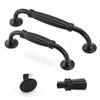 MbeLLO Pull HandlesCabinet Handles,Drawer Pulls,10pcs Black Zinc Alloy Cabinet Drawer Handles Knobs Pull Traditional Stripe Bedroom Door Hardware Cupboard Bow Shape Pull Handle -96mm view 3