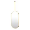 Renmlion Large Metal Frame Mirror for Ceiling Hanging, Gold Bathroom Mirror Vanity Makeup Mirrors with Metal Framed Ceiling Mounted Mirrors, Oval Shaving Mirrors (Size : 50cmx70cm) view 1