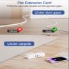 Flat Plug Power Strip - 5 Ft Thin Flat Extension Cord with 4 AC Outlets 3 USB Ports (5V/3.4A 17W), Flat Outlet Wall Plug Compact for College Dorm, Travel, Home, Office Desk Accessories view 2