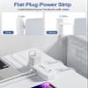 Flat Plug Power Strip - 5 Ft Thin Flat Extension Cord with 4 AC Outlets 3 USB Ports (5V/3.4A 17W), Flat Outlet Wall Plug Compact for College Dorm, Travel, Home, Office Desk Accessories view 3