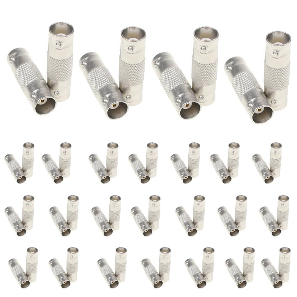 AIMHDUTY BNC Coupler 50pcs Pack, BNC Female to Female Adapter Connector for CCTV Camera System Cable Extension