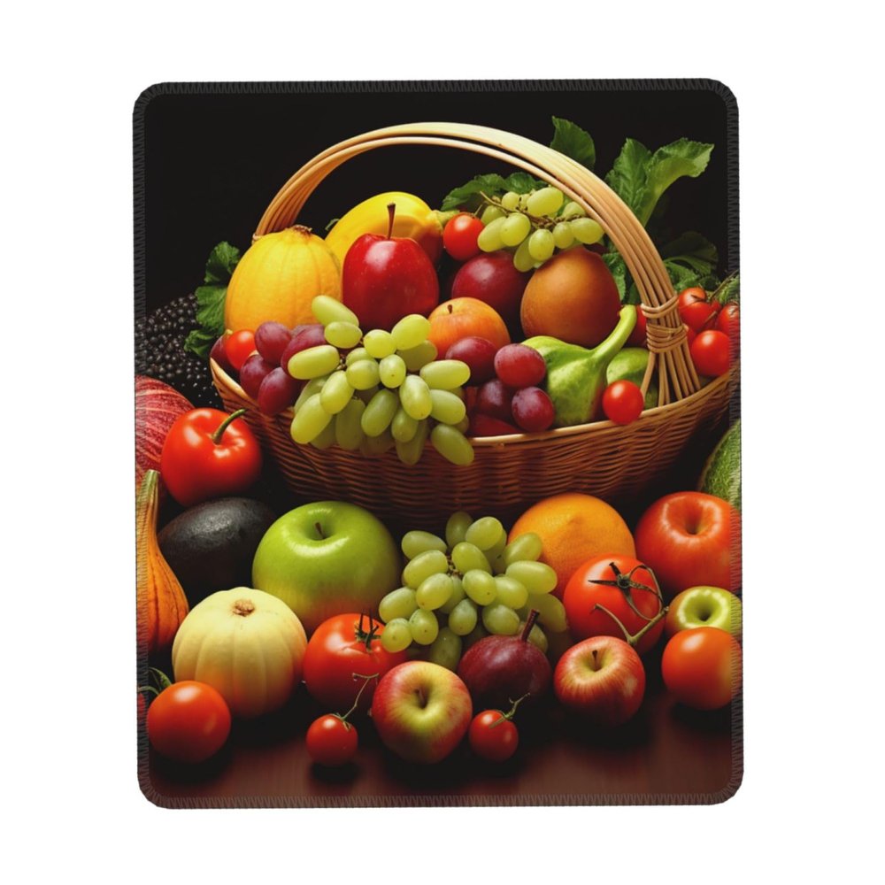 Variety Fresh Vegetables Fruits Print Mousepad Pad Non Slip Mousepad Mat Square Mousepad Gaming Mousepad Pad for Wireless Mousepad Office Computers 7 x 8.6 in