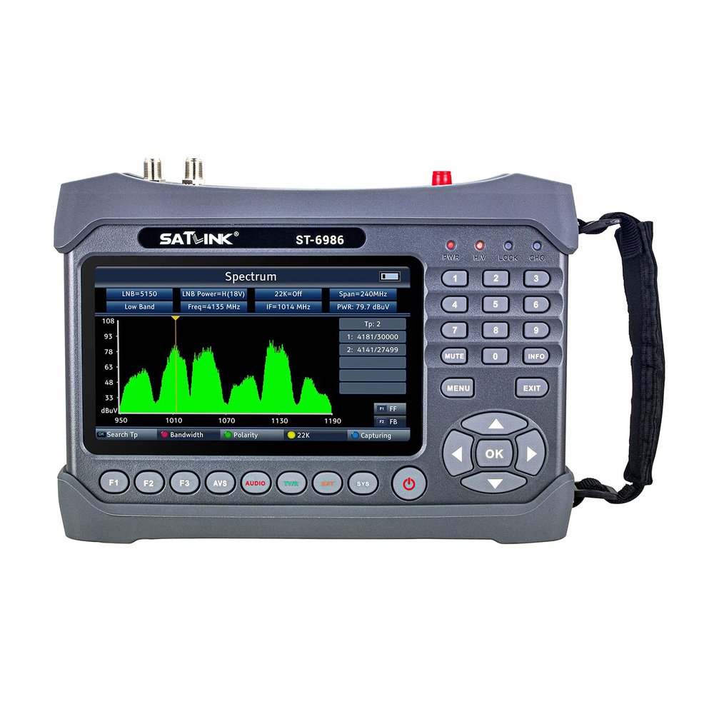 IUPPA ST-6986 DVB-S/S2/T/T2/C Satellite Combo Satellite TV Signal Digital Handheld Signal Meter HEVC H.265 (10 Bit) MPEG-4 with 7 inch TFT LCD
