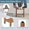 JemKelly Heavy Duty Shower Stools, Shower Benches for Inside Shower to sit on,Poly Lumber Plastic Shower Bench Waterproof, Sturdy Wide Shower Stools for 500 LB (Brown) view 4