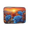 12 Inch Laptop Case Computer Sleeve Shockproof Water-Resistant Notebook Case Bag for Business Travel and Daily Use Blue Roses and Sunflowers Prints view 1