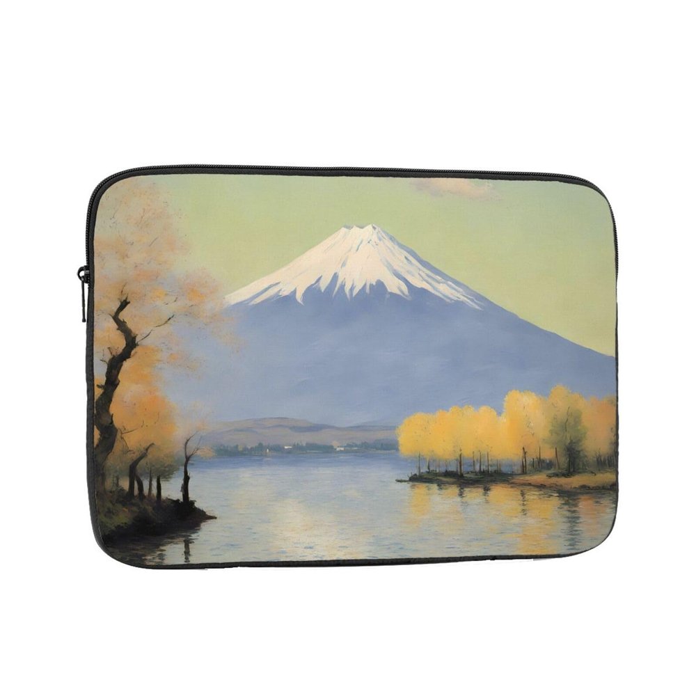 10 Inch Laptop Case Computer Sleeve Shockproof Water-Resistant Notebook Case Bag for Business Travel and Daily Use Mt. Fuji in The Distance Prints