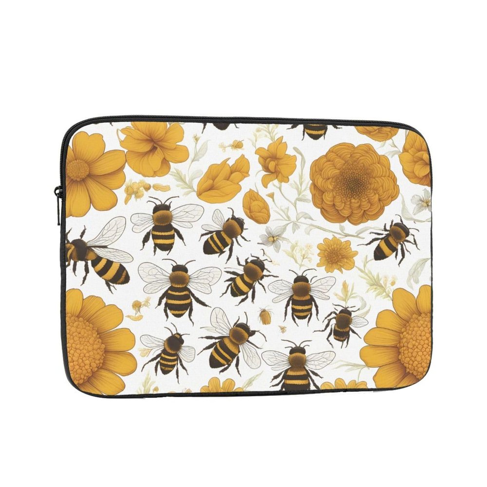 12 Inch Laptop Case Computer Sleeve Shockproof Water-Resistant Notebook Case Bag for Business Travel and Daily Use Cute Little Bee Prints