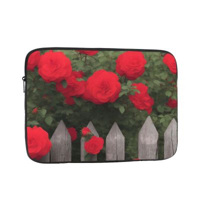 12 Inch Laptop Case Computer Sleeve Shockproof Water-Resistant Notebook Case Bag for Business Travel and Daily Use Fence and Beautiful Flowers. Prints