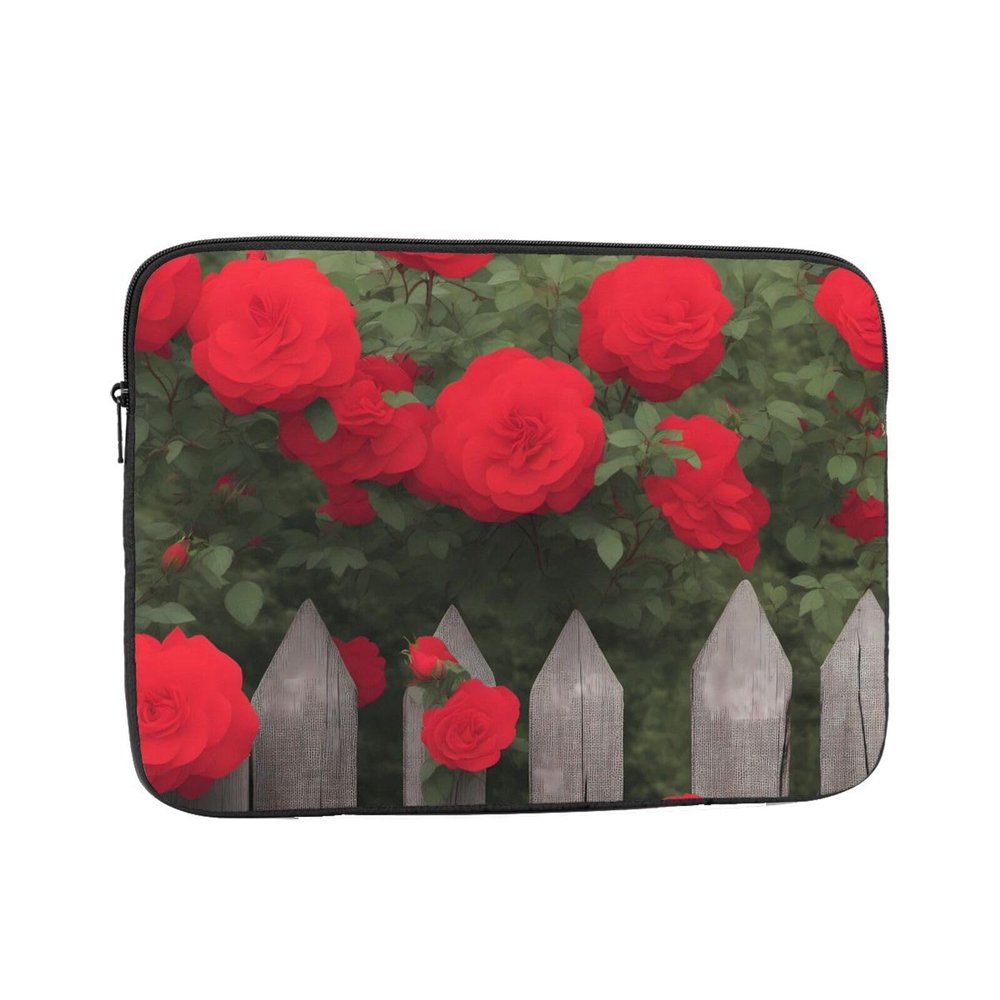 12 Inch Laptop Case Computer Sleeve Shockproof Water-Resistant Notebook Case Bag for Business Travel and Daily Use Fence and Beautiful Flowers. Prints