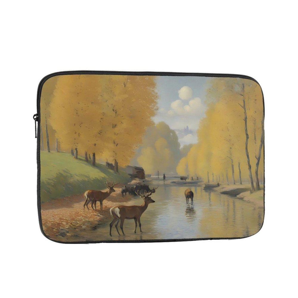 12 Inch Laptop Case Computer Sleeve Shockproof Water-Resistant Notebook Case Bag for Business Travel and Daily Use Many Cute Deer Prints
