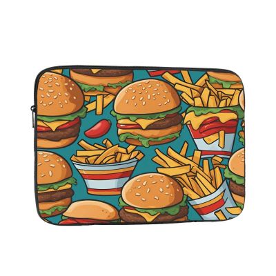 15 Inch Laptop Case Computer Sleeve Shockproof Water-Resistant Notebook Case Bag for Business Travel and Daily Use Cute Burger Fries Prints