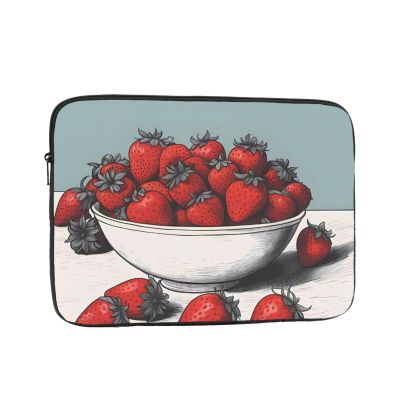 12 Inch Laptop Case Computer Sleeve Shockproof Water-Resistant Notebook Case Bag for Business Travel and Daily Use Many Fruits Strawberries Prints