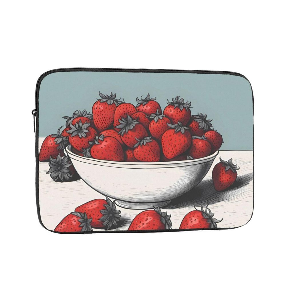 12 Inch Laptop Case Computer Sleeve Shockproof Water-Resistant Notebook Case Bag for Business Travel and Daily Use Many Fruits Strawberries Prints