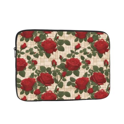 10 Inch Laptop Case Computer Sleeve Shockproof Water-Resistant Notebook Case Bag for Business Travel and Daily Use Many Red Roses Prints