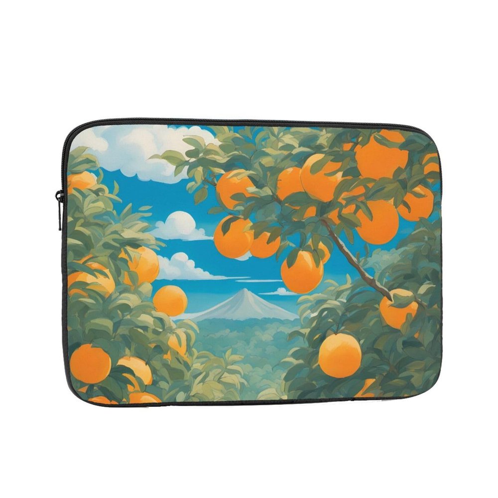 12 Inch Laptop Case Computer Sleeve Shockproof Water-Resistant Notebook Case Bag for Business Travel and Daily Use Many Big Oranges Prints