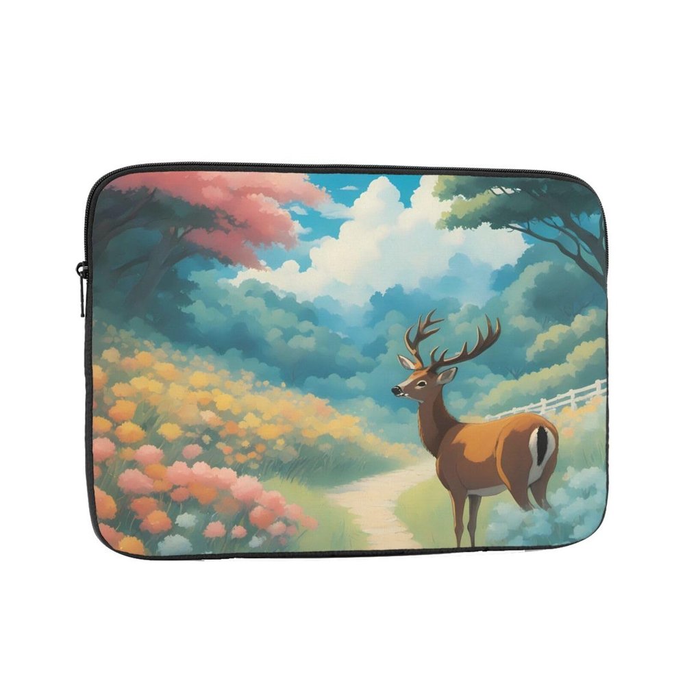 12 Inch Laptop Case Computer Sleeve Shockproof Water-Resistant Notebook Case Bag for Business Travel and Daily Use Cartoon Deer Prints