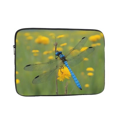 10 Inch Laptop Case Computer Sleeve Shockproof Water-Resistant Notebook Case Bag for Business Travel and Daily Use Flowers with Dragonflies Prints
