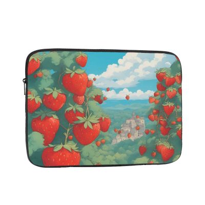 10 Inch Laptop Case Computer Sleeve Shockproof Water-Resistant Notebook Case Bag for Business Travel and Daily Use Cartoon Strawberries Prints