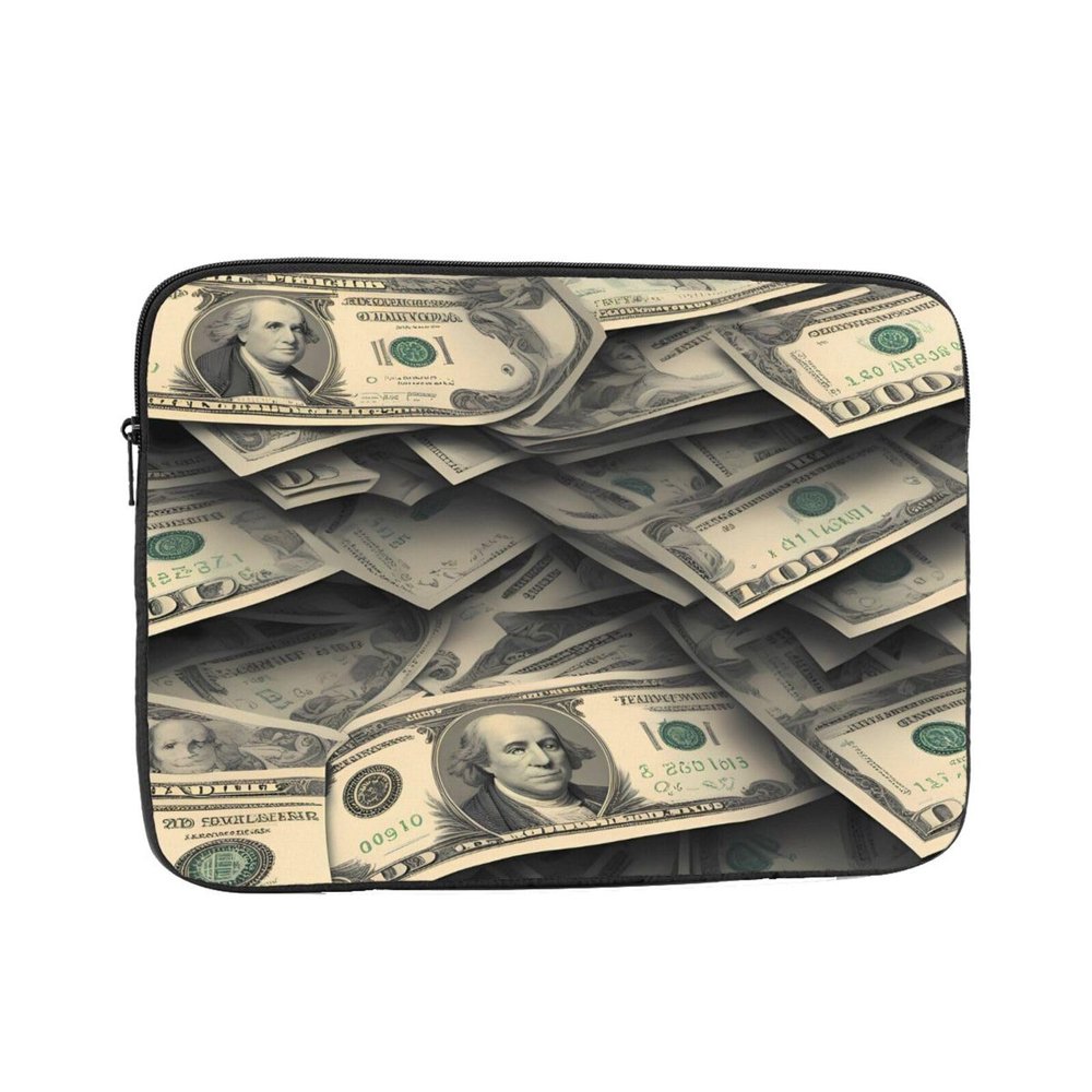 15 Inch Laptop Case Computer Sleeve Shockproof Water-Resistant Notebook Case Bag for Business Travel and Daily Use Lots of Dollars Prints