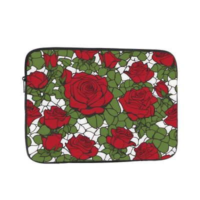 12 Inch Laptop Case Computer Sleeve Shockproof Water-Resistant Notebook Case Bag for Business Travel and Daily Use Many Cartoon Roses Prints