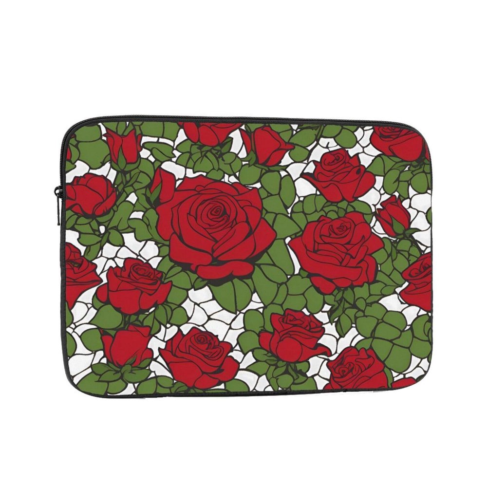 12 Inch Laptop Case Computer Sleeve Shockproof Water-Resistant Notebook Case Bag for Business Travel and Daily Use Many Cartoon Roses Prints