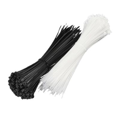 CHATROOM 100Pcs Nylon Cable Ties Self-Locking Plastic Ring Silk Black Strap Zipper Organizer Tightening Tension Band (Color : Black 100 pcs, Size : 2.5 100mm)