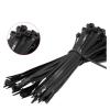 CHATROOM 100Pcs Nylon Cable Ties Self-Locking Plastic Ring Silk Black Strap Zipper Organizer Tightening Tension Band (Color : Black 100 pcs, Size : 2.5 100mm) view 4