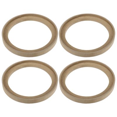 uxcell 4 Pcs Universal 6.5 Inch Speaker Subwoofer Mounting Spacer Rings Solid Wood Beige