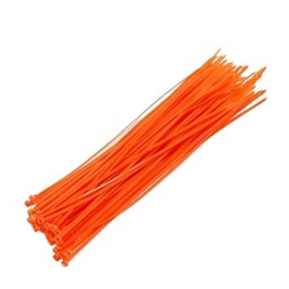 CHATROOM 100PCS 3 X 100/150/200mm 4x150/200 Multicolour Milk Cable Wire Zip Ties Self Locking Nylon Cable Tie (Color : Orange, Size : 3x200mm)