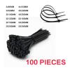 CHATROOM 100pieces Self Locking Nylon Cable Ties Strap Heavy Duty Plastic Zip Ties Cable Tie Fixing Cable Organizer Black (Color : Black, Size : 3x60 Width 2.4mm) view 3