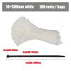 CHATROOM Self-Locking Plastic Nylon Wire Cable Zip Ties 100pcs White Cable Ties Fasten Loop Cable Various Specifications 8x400/500mm (Color : White, Size : 10x500mm) view 2