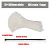 CHATROOM Self-Locking Plastic Nylon Wire Cable Zip Ties 100pcs White Cable Ties Fasten Loop Cable Various Specifications 8x400/500mm (Color : White, Size : 10x400mm) view 2