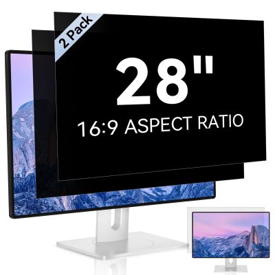 [2 Pack] 28 Inch Computer Privacy Screen for 16:9 Aspect Ratio Widescreen Monitor, Eye Protection Anti Glare Blue Light Computer Monitor Privacy Filter, Removable Anti-Scratch 28in Protector Film
